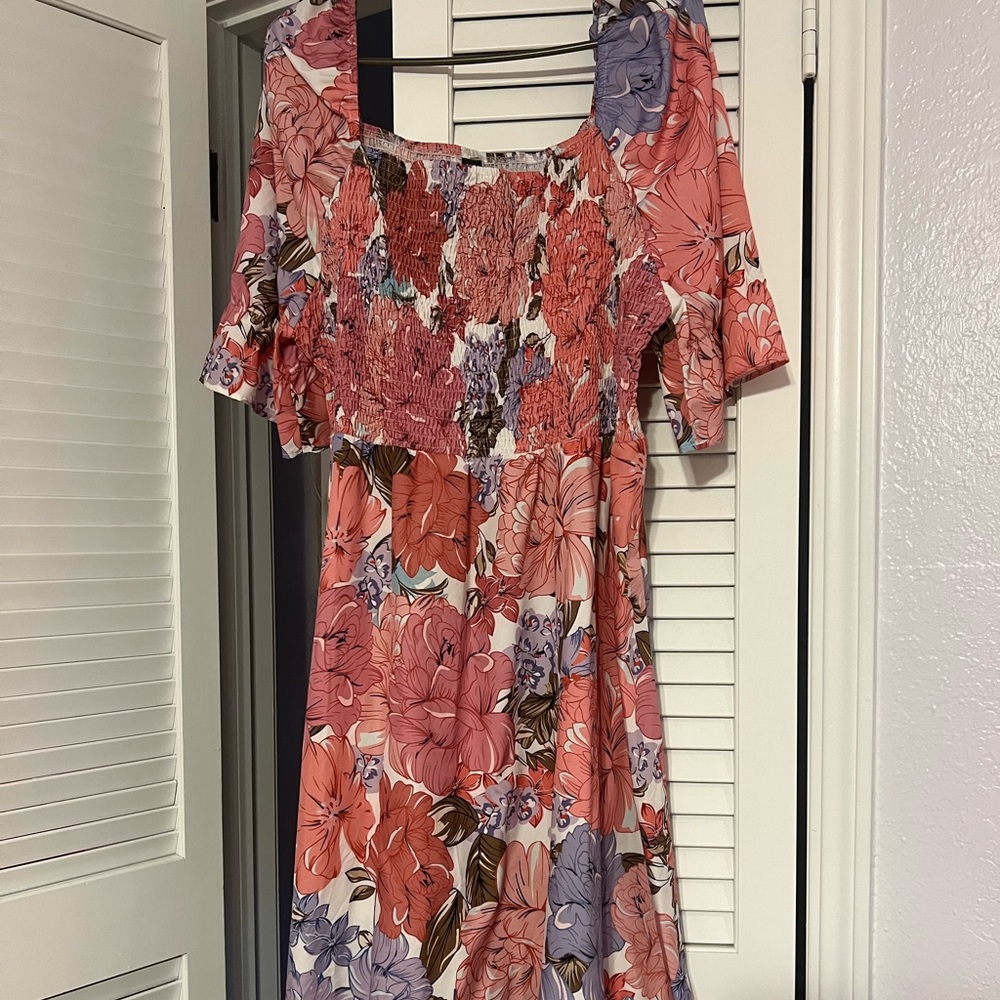 Floral print spring or summer dress